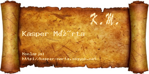 Kasper Márta névjegykártya