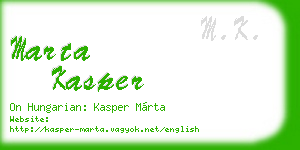 marta kasper business card